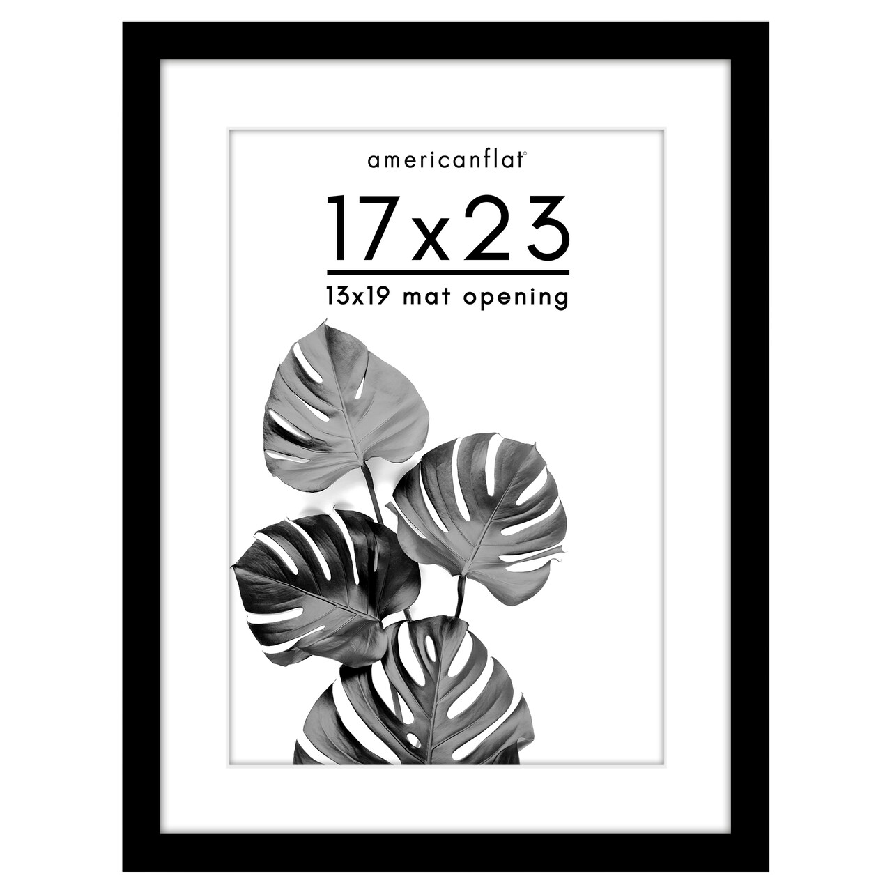 Americanflat Poster Frame with Mat - Large Picture Frame - Polished Plexiglass Cover - Hanging Hardware for Horizontal and Vertical Display - Black